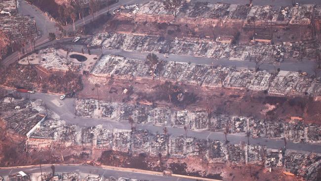 Destroyed homes are seen in Pacific Palisades. Picture: Getty Images via AFP