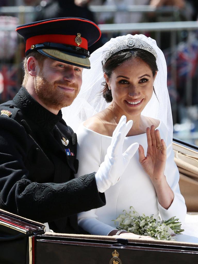 Things have really changed since his wedding day to Meghan in May 2018. Picture: Aaron Chown – WPA Pool/Getty Images