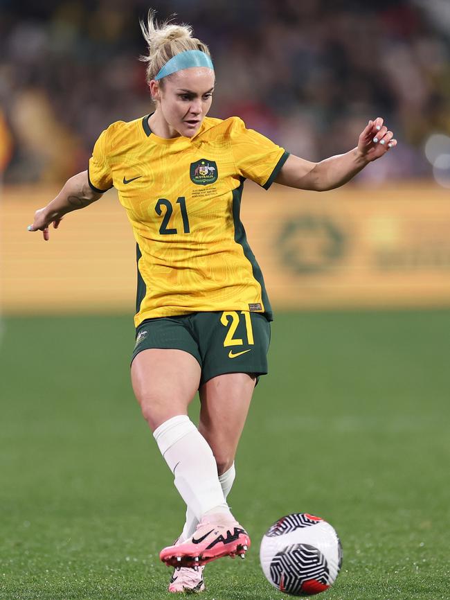 Matildas defender Ellie Carpenter during the clash with China. Picture: Getty Images