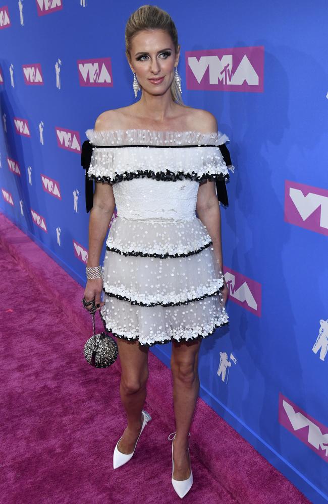 Nicky Hilton Rothschild arrives at the MTV Video Music Awards at Radio City Music Hall on Monday, Aug. 20, 2018, in New York. Picture: Charles Sykes/Invision/AP