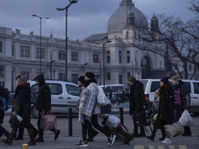 More than a million people have fled Ukraine following Russia's large-scale assault on the country, with hundreds of thousands of Ukrainians passing through Lviv on their way to Poland. Picture: Dan Kitwood