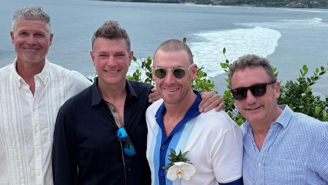 Simon Goodwin has married Kristine Brooks at a ceremony at Suku Beach Club in Bali. Picture: @thommo_8888 / Instagram