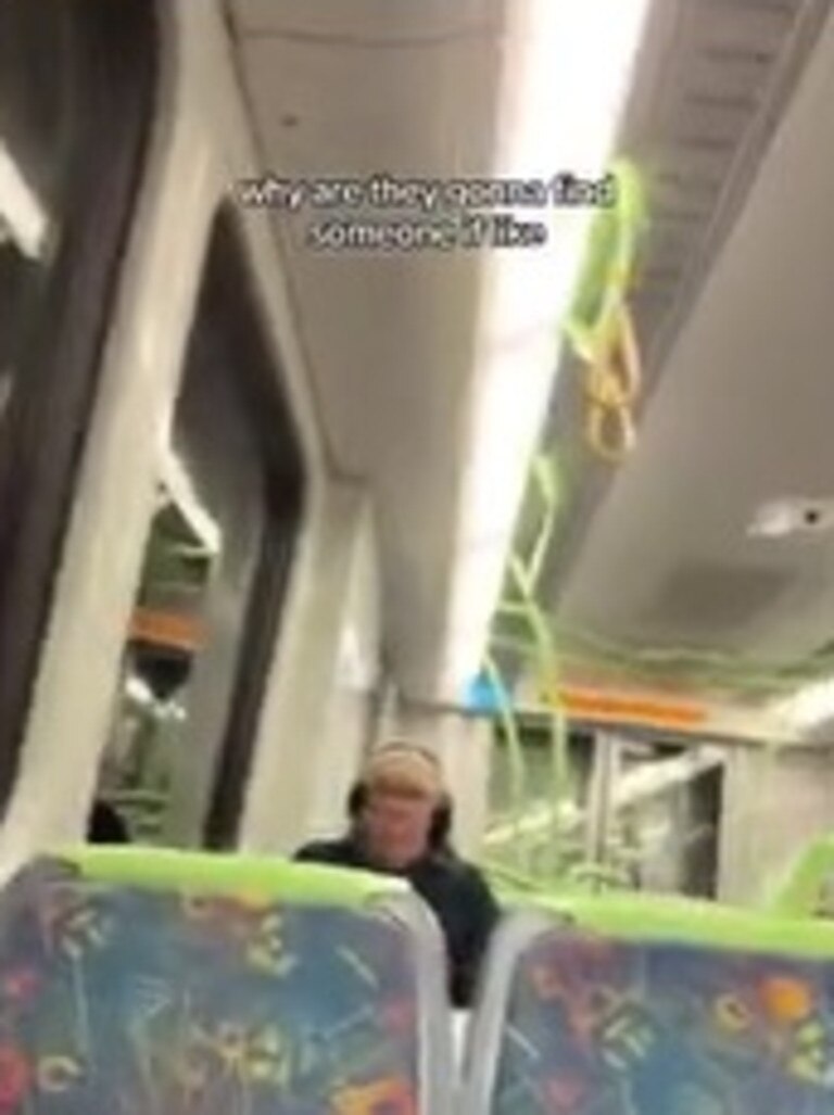 She says she understands it gets busy and people need to sit, but is surprised you can cop a fine. Picture: TikTok