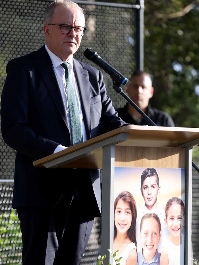 Prime Minister Anthony Albanese at the unveiling of the memorial. Picture: Damian Shaw