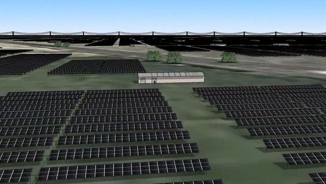 3D rendering of proposed Bulli Creek Solar Farm near Millmerran by company Solar Choice. Photo Contributed