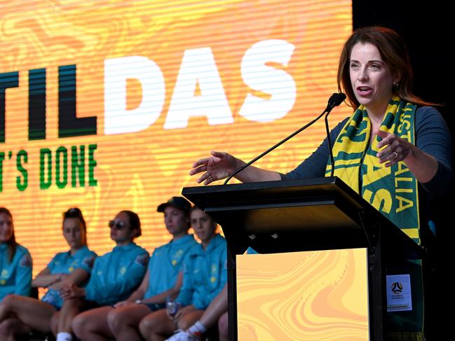 The number of different voices speaking on football’s behalf to Federal Minister for Sport Anika Wells does not help the sport. Picture: Bradley Kanaris/Getty Images