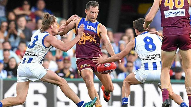 LOVING IT: Brisbane Lions star Luke Hodge says the laid back Queensland lifestyle made the decision to play another season an easy one. Picture: DAN PELED