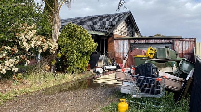 Mess was seen stored in the front and back yards of the property. Picture: Nine News Adelaide/Georgia Westgarth