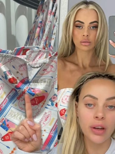 Owner of small brand Venem 1.0 Emily Davies (Pictured) claims Penrith born fashion retailer Valleygirl has ripped off her brand name and print in their latest clothing release. Picture: TikTok