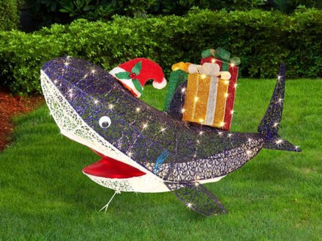 Bunnings released it's solar Christmas decoration featuring a shark. Picture: Bunnings