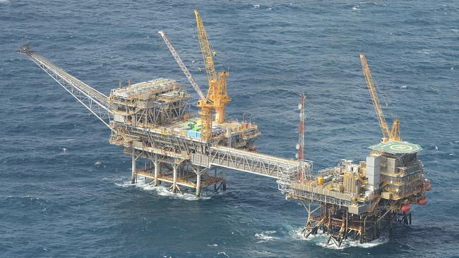 Barracouta gas field rig in Bass Strait. Picture: Sharon Walker