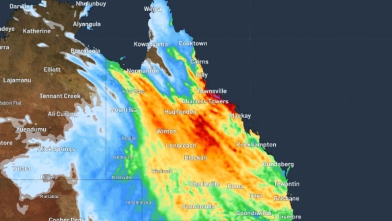 Accumulated rainfall across southeast Australian until 10pm on Tuesday. Picture: Weatherzone