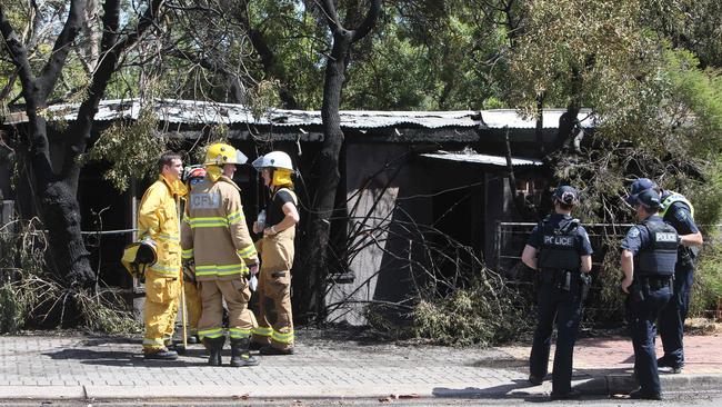 SA Police, firefighters and emergency services on the scene of the house fire on Main Rd, Blackwood. Picture NCA NewsWire / Emma Brasier