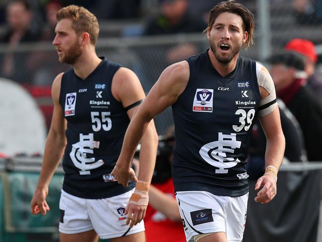 MELBOURNE, AUSTRALIA - JUNE 02: Dale Thomas of the Northern Blues looks on during the round nine VFL match between Essendon and the Northern Blues at Windy Hill on June 02, 2019 in Melbourne, Australia. (Photo by Graham Denholm/Getty Images)