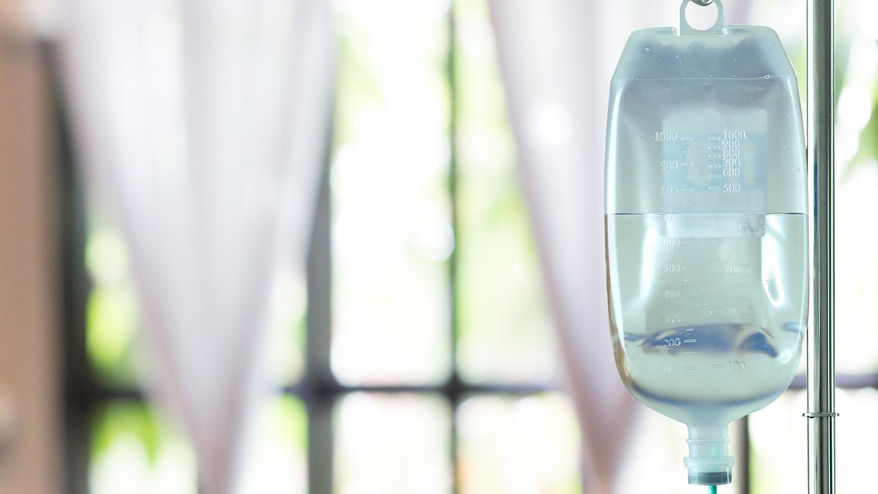 Saline solution.