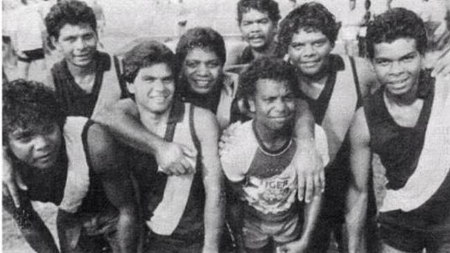 The Riolis — Lawrence, Maurice, Cyril, Sibby, Emmanuel (Back), Willy Snr (front), Francis, John.