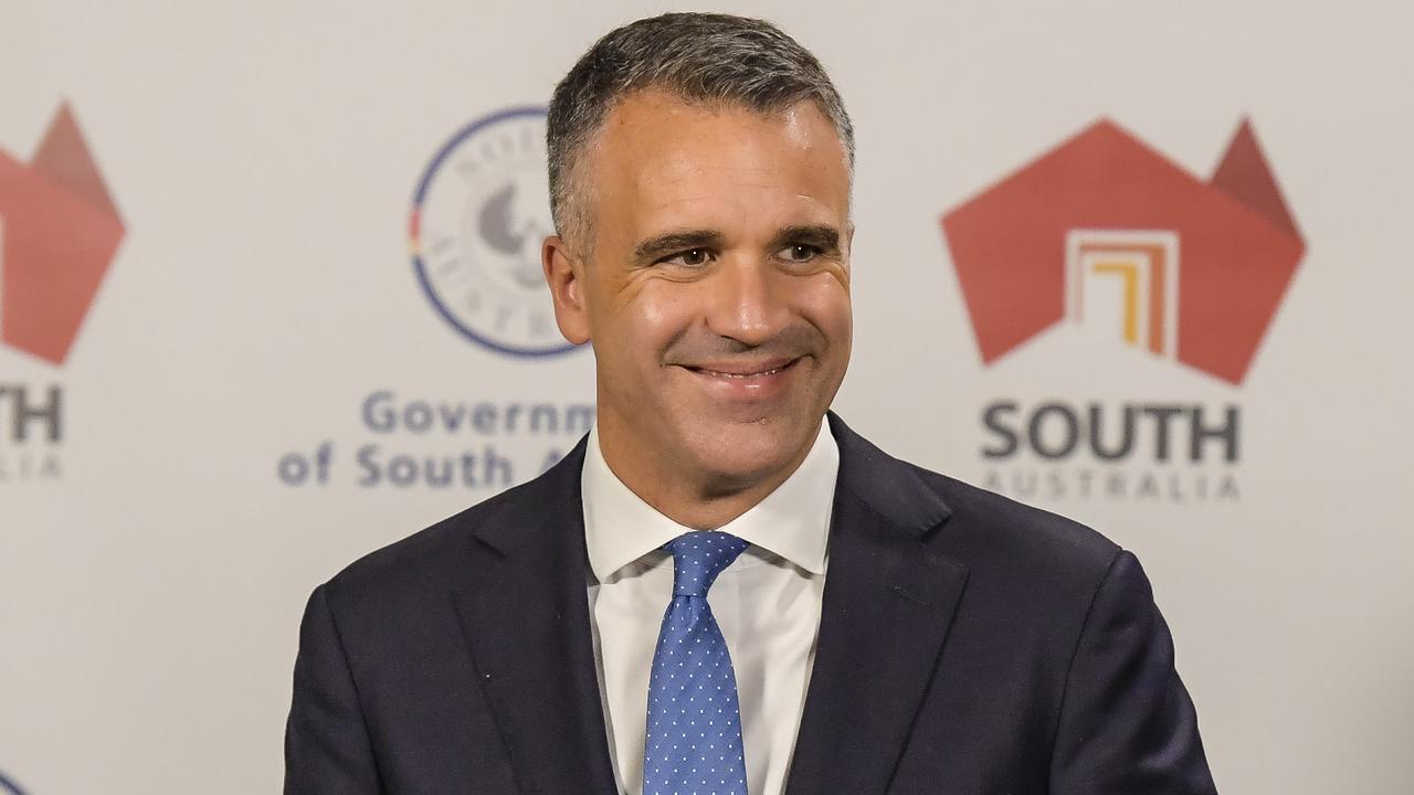 Peter Malinauskas described himself as ‘superstitious’ and didn’t want to back a public holiday just yet. Picture: NCA NewsWire / Roy VanDerVegt