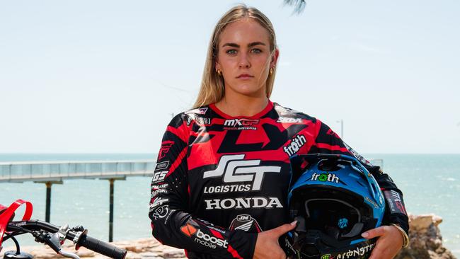 MXGP Australia Ambassador Charli Cannon in Darwin, which will host a round of the world championships for the next five years. Picture: Pema Tamang Pakhrin