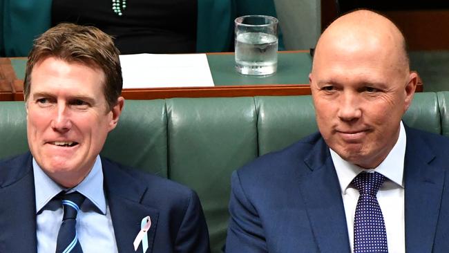 Attorney-General Christian Porter and Home Affairs Minister Peter Dutton. Picture: AAP/Mick Tsikas