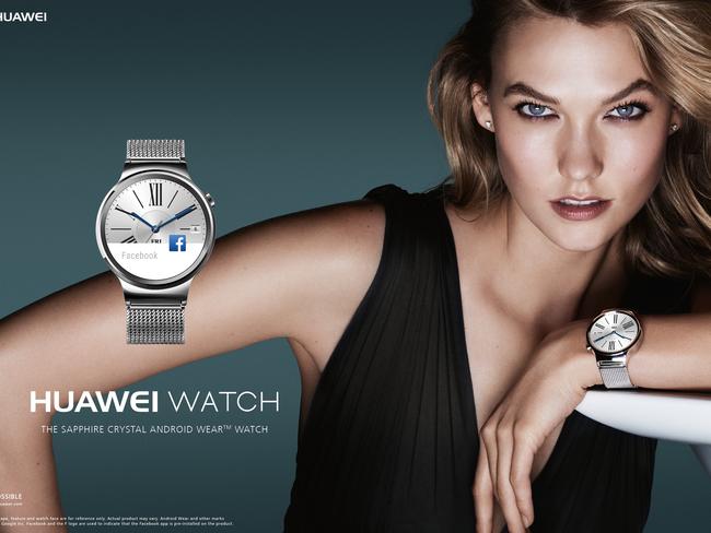 New face ... Taylor Swift’s bestie Karlie Kloss is representing Huawei’s new watch. Picture: Supplied