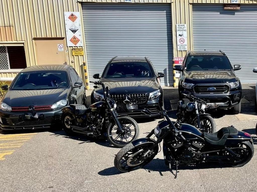 Several vehicles, including Harley Davidson motorbikes and a jetski, were also confiscated. Picture: SA Police