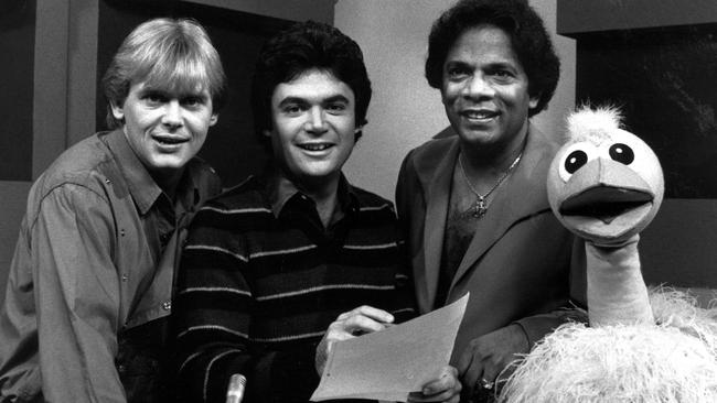 John Farnham, Daryl Somers and Kamahl on Hey Hey It's Saturday.