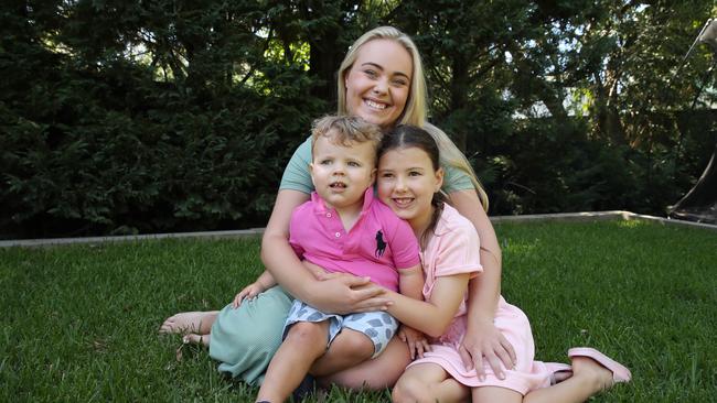 Amanda Lifbom, 20, from Sweden is working in Sydney as an au-pair caring for Auralia, 7 and Carter, 2 but her working holiday visa will expire in a few months. Picture: David Swift