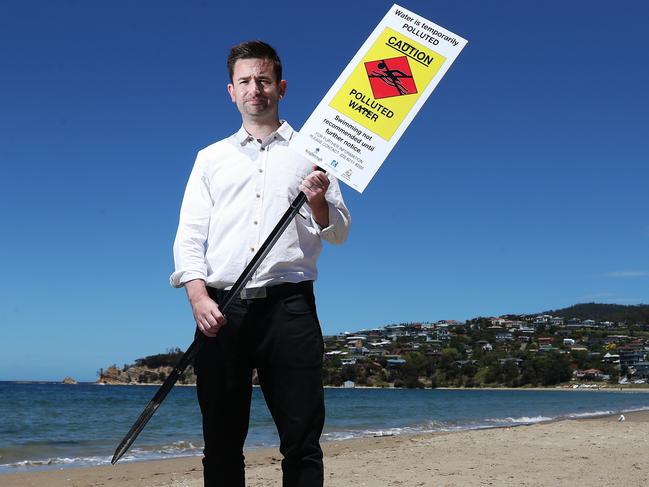 Kingborough Mayor Dean Winter remains unhappy about the water quality at Blackmans Bay beach. Picture: NIKKI DAVIS-JONES