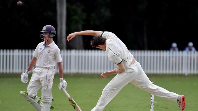 Brisbane Boys college bowler Patrick Gibson. Picture, John Gass