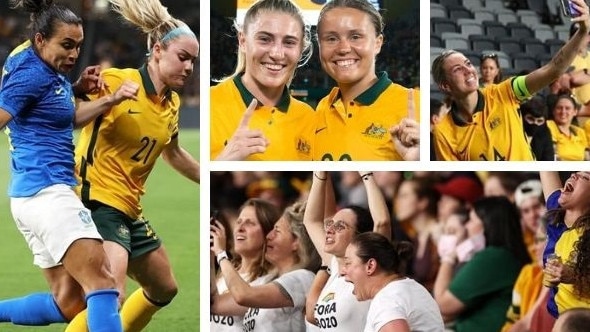 In pictures: Matildas duo debut as legend cracks 100