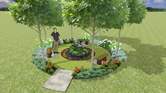 Artist’s impression of the Louise Hincks memorial garden at the Happy Valley CFS. Picture: supplied