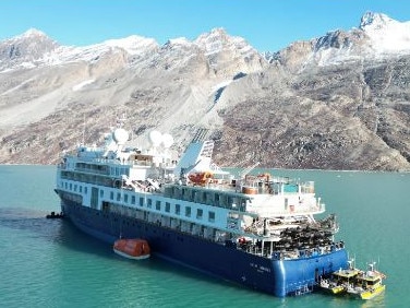 The stranded Ocean Explorer cruise ship, which has more than 100 Australians on board, has been successfully freed. Picture: Supplied