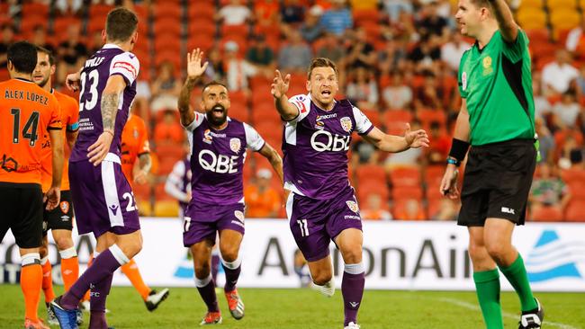 Perth Glory striker Brendon Santalab has announced he will retire at the end of this season. Picture: AAP
