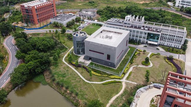 This aerial view shows the P4 laboratory, centre, on the campus of the Wuhan Institute of Virology in Wuhan. Hygiene security at the lab was little better than you’d expect to find in a dental clinic, says former science reporter, Nicholas Wade. Picture: AFP