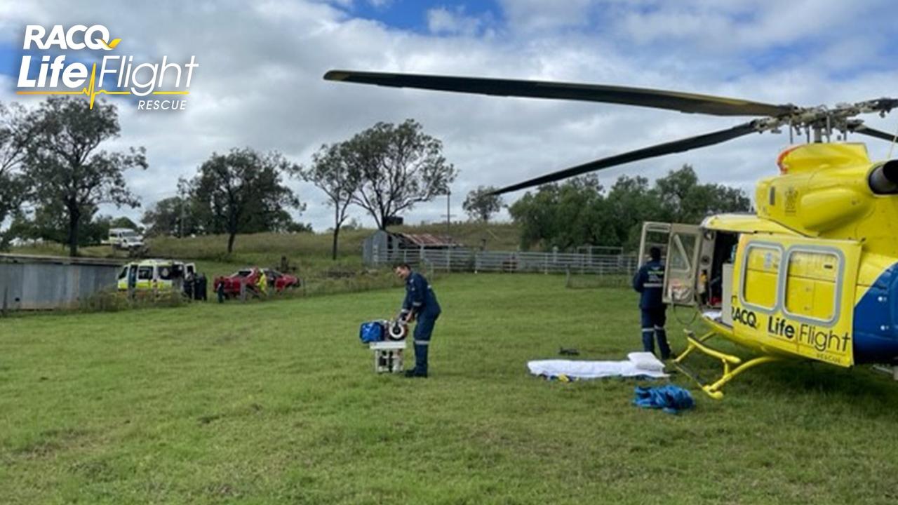 The man received serious head injuries after falling from a horse. Photo: RACQ Lifeflight Rescue