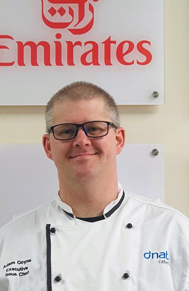 Adam Coyne, Executive Sous Chef, dnata Catering, Brisbane Airport. Picture: Contributed