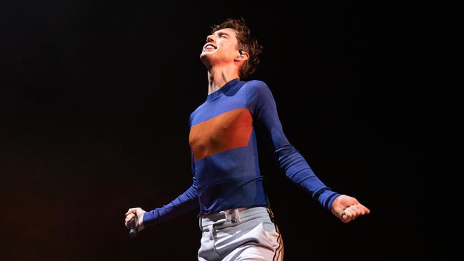 Troye Sivan hits the stage at Margaret Court Arena. Picture: Mackenzie Sweetnam/Getty Images