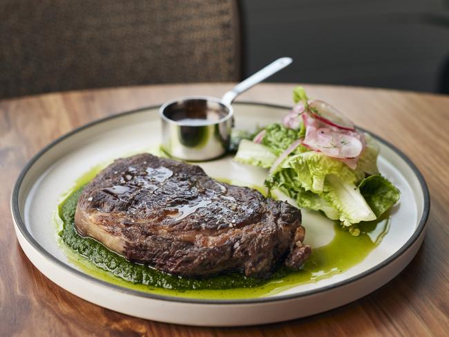 The Telegraph Hotel's tender and tasty, 400g Cape Grim rump steak. Picture: Remi Chauvin