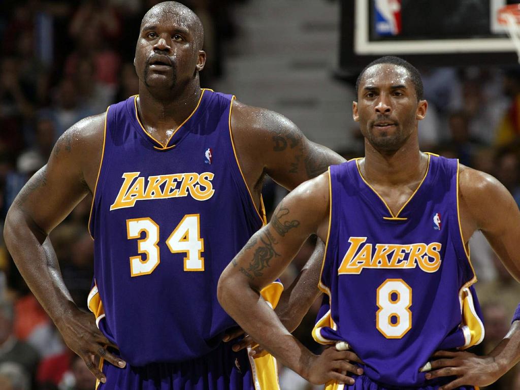 Shaquille O'Neal during his NBA career playing at the Los Angeles Lakers alongside fellow great Kobe Bryant. Picture: NBAE/Getty Images