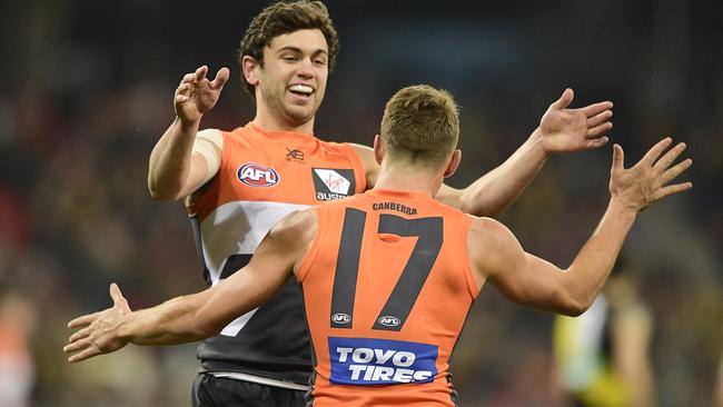 Zac Langdon was a hero for GWS, booting three goals. Picture: AFL Media/Getty Images