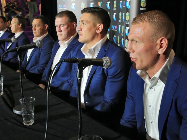 Luke Lewis talks during the NRL Grand Final press conference at the Sydney Opera House. pic Mark Evans