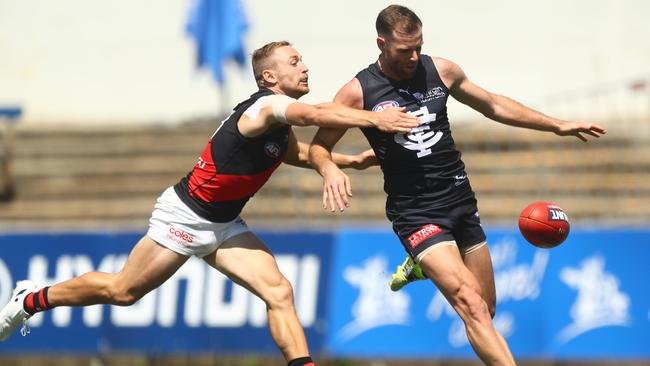 Carlton look ready to fire in 2021 after a victory over the Bombers at Ikon Park. Picture: Getty Images.