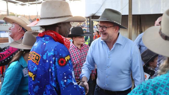 The rodeo as a major event has attracted corporate executives nationally and internationally too as they mix business with pleasure in the mining region, but it also draws in notable politicians too, such as Prime Minister Anthony Albanese. Photo: Peter Wallis.