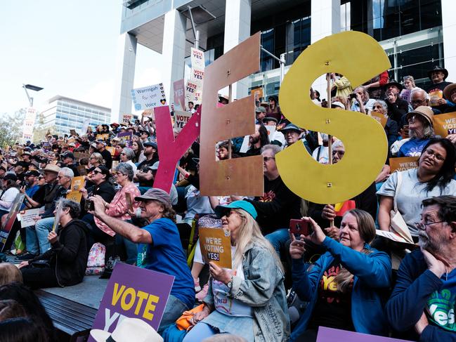 08 OCTOBER 2023  Major Yes Campaign Rally at Parramatta Square in Western Sydney. Photo: Chris Huang