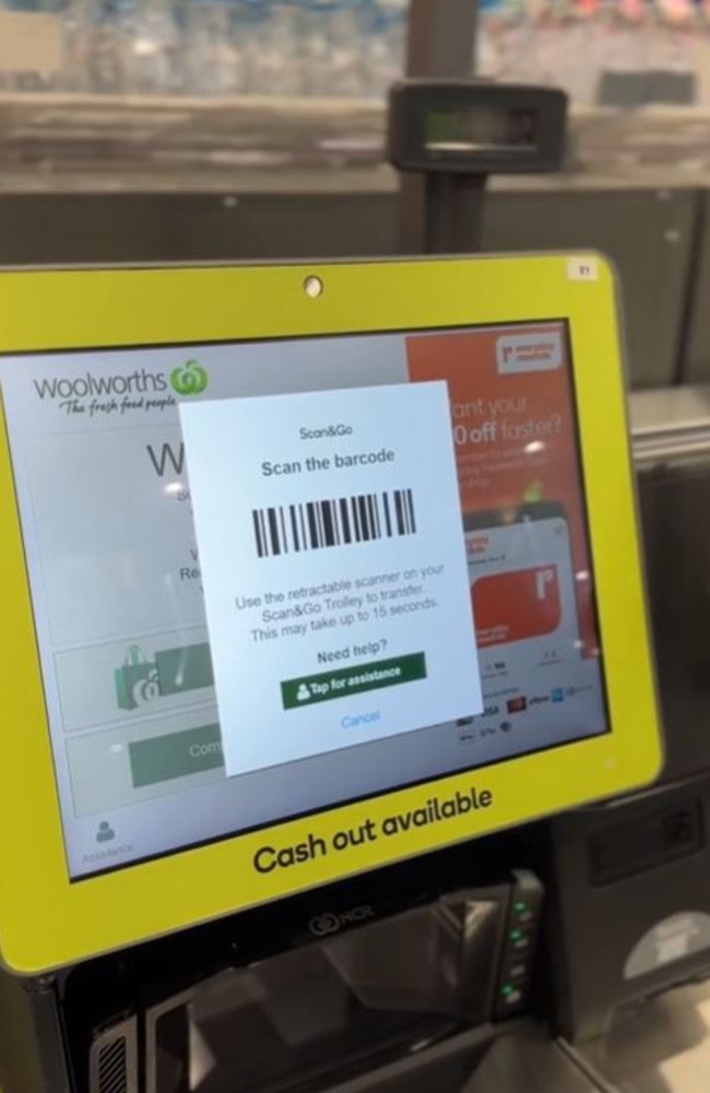 People pay, using cash or card, at the self serve. Picture: TikTok