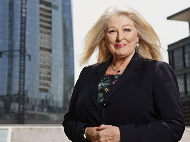 Helen Coonan pose for a photo in front of the Crown Sydney building on the 30th of January 2020. Photographer: Adam Yip