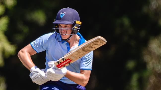 Bailey Abela scored a brilliant ton for Country as the team suffered an epic collapse. Picture: Linda Higginson / Cricket