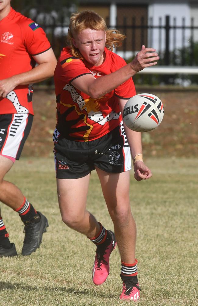 Cowboys Cup Schoolboys Football at Kern Brothers Drive. Ignatius Park College against Kirwan SHS (black). Picture: Evan Morgan