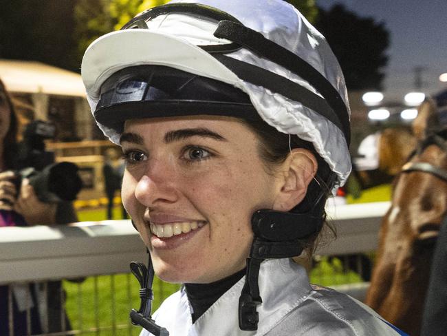 Jockey Angela Jones after winning the Weetwood Handicap with Hidden Wealth for Gollan Racing at Clifford Park, Saturday, September 28, 2024. Picture: Kevin Farmer