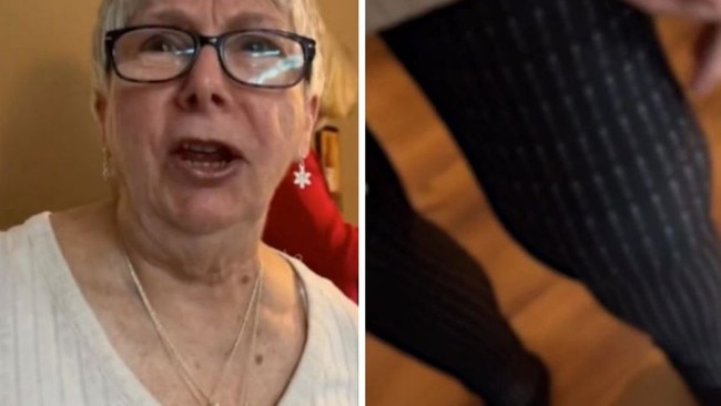 This clueless nan didn't realise what she was wearing. Picture: TikTok/@chels_bb.